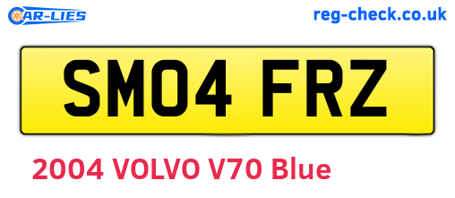 SM04FRZ are the vehicle registration plates.