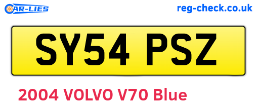 SY54PSZ are the vehicle registration plates.