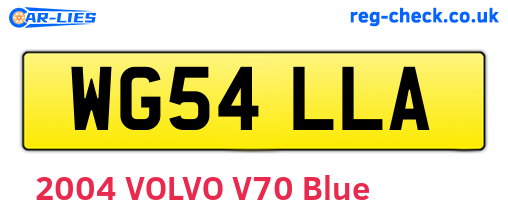 WG54LLA are the vehicle registration plates.