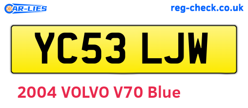YC53LJW are the vehicle registration plates.