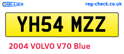 YH54MZZ are the vehicle registration plates.