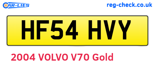 HF54HVY are the vehicle registration plates.