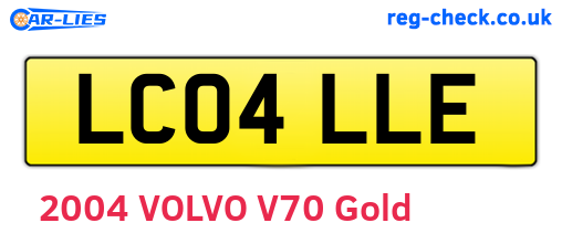 LC04LLE are the vehicle registration plates.