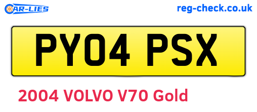 PY04PSX are the vehicle registration plates.