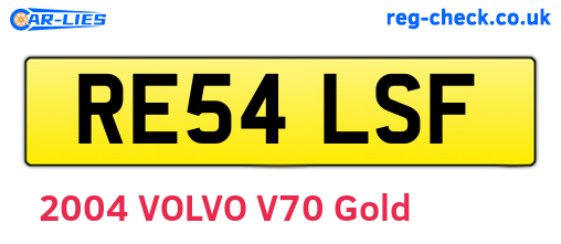 RE54LSF are the vehicle registration plates.