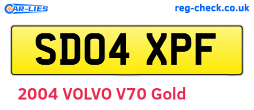 SD04XPF are the vehicle registration plates.
