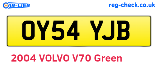 OY54YJB are the vehicle registration plates.