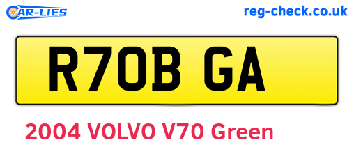 R70BGA are the vehicle registration plates.