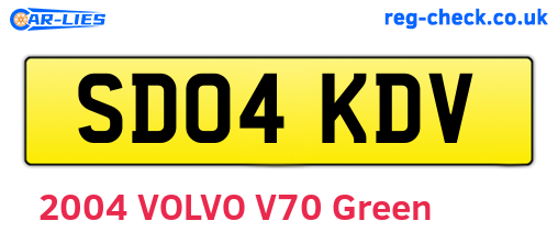 SD04KDV are the vehicle registration plates.