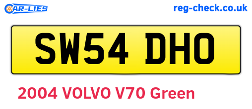 SW54DHO are the vehicle registration plates.