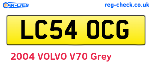 LC54OCG are the vehicle registration plates.