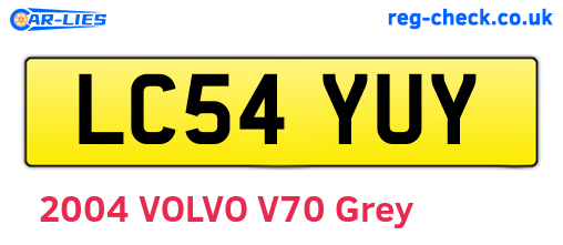 LC54YUY are the vehicle registration plates.