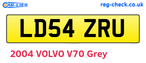 LD54ZRU are the vehicle registration plates.