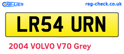 LR54URN are the vehicle registration plates.