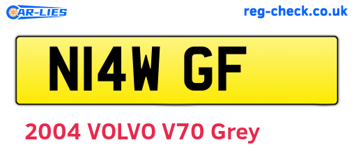 N14WGF are the vehicle registration plates.