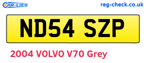 ND54SZP are the vehicle registration plates.