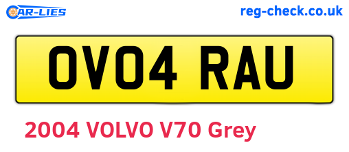 OV04RAU are the vehicle registration plates.