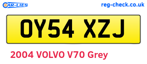 OY54XZJ are the vehicle registration plates.