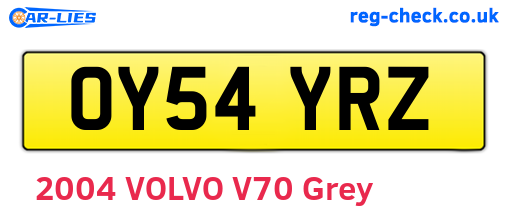OY54YRZ are the vehicle registration plates.