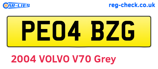 PE04BZG are the vehicle registration plates.