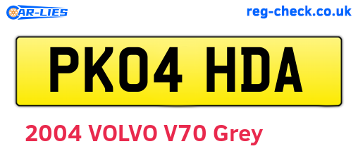 PK04HDA are the vehicle registration plates.