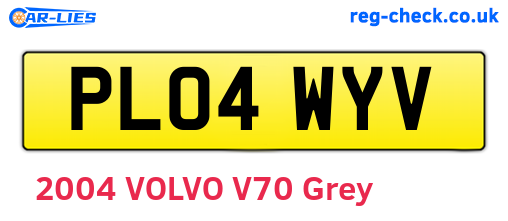 PL04WYV are the vehicle registration plates.
