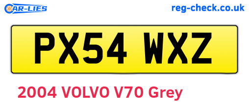 PX54WXZ are the vehicle registration plates.