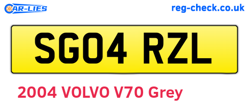 SG04RZL are the vehicle registration plates.