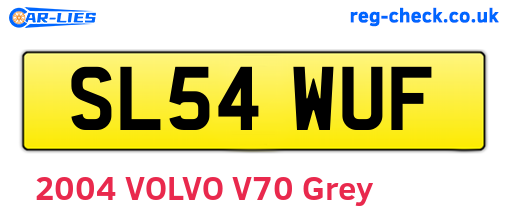 SL54WUF are the vehicle registration plates.