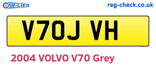 V70JVH are the vehicle registration plates.