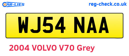 WJ54NAA are the vehicle registration plates.