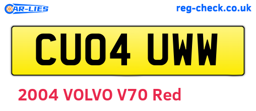 CU04UWW are the vehicle registration plates.