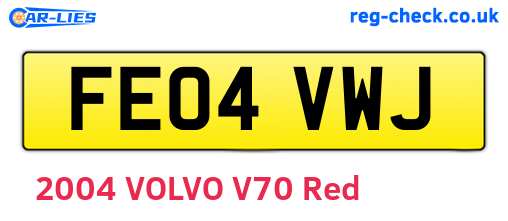 FE04VWJ are the vehicle registration plates.