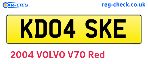 KD04SKE are the vehicle registration plates.