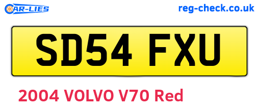 SD54FXU are the vehicle registration plates.