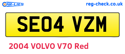 SE04VZM are the vehicle registration plates.