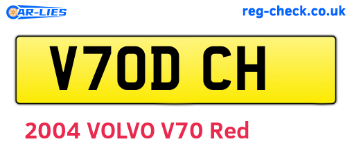 V70DCH are the vehicle registration plates.