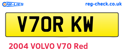 V70RKW are the vehicle registration plates.