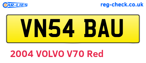 VN54BAU are the vehicle registration plates.