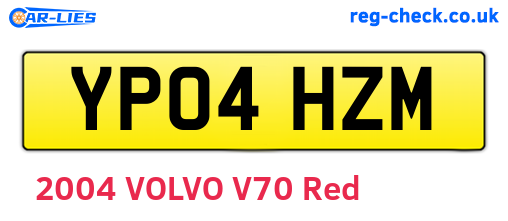 YP04HZM are the vehicle registration plates.