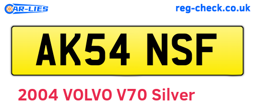 AK54NSF are the vehicle registration plates.
