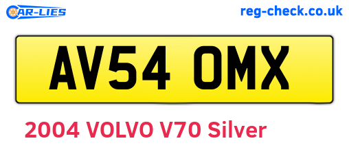 AV54OMX are the vehicle registration plates.