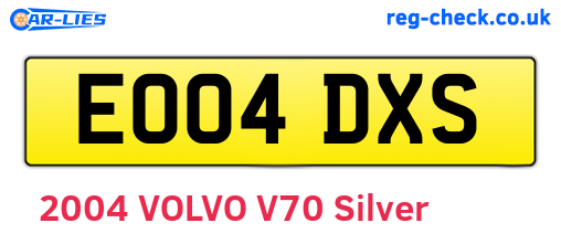 EO04DXS are the vehicle registration plates.