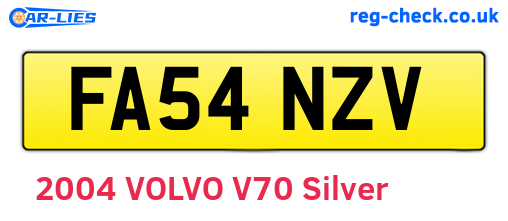 FA54NZV are the vehicle registration plates.