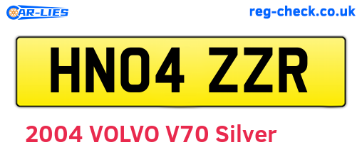 HN04ZZR are the vehicle registration plates.
