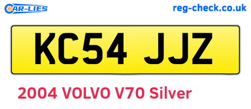KC54JJZ are the vehicle registration plates.