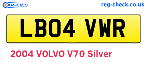 LB04VWR are the vehicle registration plates.