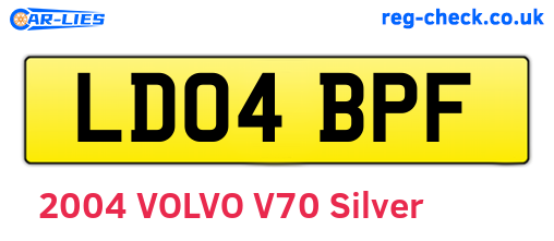 LD04BPF are the vehicle registration plates.