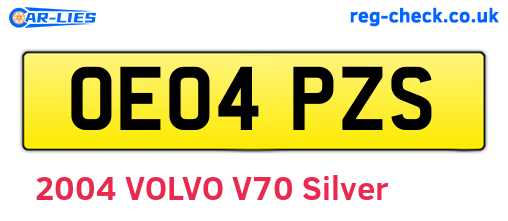 OE04PZS are the vehicle registration plates.