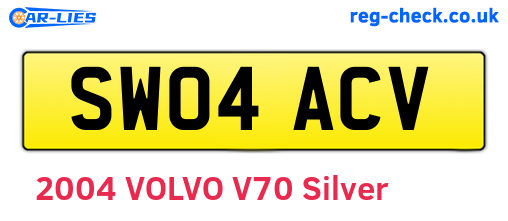 SW04ACV are the vehicle registration plates.